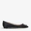 Manolo Blahnik Hangisi Satin Flats -Dune Shop 5151 10004 3417400759 BLACK M