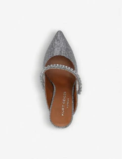 Kurt Geiger London Duke Crystal-embellished Leather Heeled Mules -Dune Shop 5305 10004 4268564609 GUNMETAL ALT03