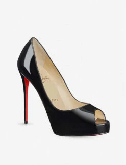 Christian Louboutin New Very Prive 120 Patent-leather Courts -Dune Shop 684 10145 1150600BK01 BLACK ALT03