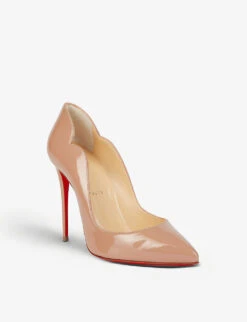 Christian Louboutin Hot Chick 100 Patent-leather Courts -Dune Shop 684 10145 1190911 NUDE ALT03