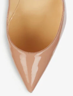 Christian Louboutin Hot Chick 100 Patent-leather Courts -Dune Shop 684 10145 1190911 NUDE ALT04