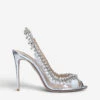 Aquazzura Temptation Crystal Embellished Leather And PVC Sandals -Dune Shop 783 10004 3173263109 SILVER M