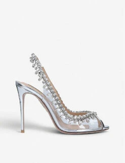Aquazzura Temptation Crystal Embellished Leather And PVC Sandals