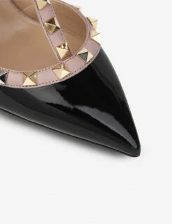 Valentino Garavani So Noir Rockstud 100 Leather Courts -Dune Shop 783 10004 3500004319 BLKBEIGE ALT05