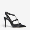 Valentino Garavani Noir 100 Studded Leather Courts -Dune Shop 783 10004 3500005109 BLACKCOMB M
