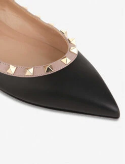Valentino Garavani Rockstud Leather Flats -Dune Shop 783 10004 4288604109 BLKBEIGE ALT03