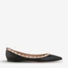 Valentino Garavani Rockstud Leather Flats -Dune Shop 783 10004 4288604109 BLKBEIGE M