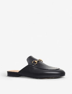 Gucci Princetown Leather Backless Loafers -Dune Shop 783 10004 7687100109 BLACK ALT02