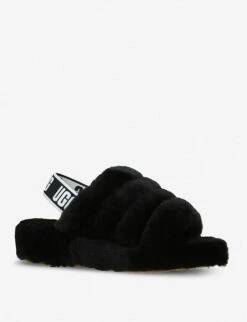 Ugg Fluff Yeah Sheepskin Slides -Dune Shop 854 10004 2407000729 BLACK ALT02