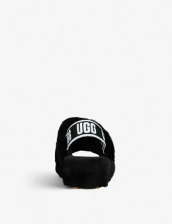 Ugg Fluff Yeah Sheepskin Slides -Dune Shop 854 10004 2407000729 BLACK ALT03