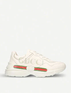 Gucci Women's Rhyton Logo-print Leather Trainers