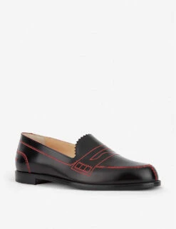 Christian Louboutin Mocalaureat Leather Loafers -Dune Shop R00017617 BLACKLOUBI ALT02