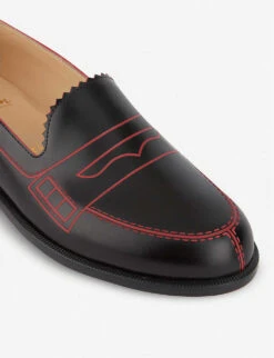 Christian Louboutin Mocalaureat Leather Loafers -Dune Shop R00017617 BLACKLOUBI ALT04