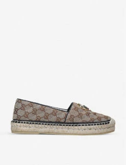 Gucci Pillar Brand-print Canvas Espadrilles