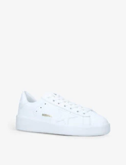 Golden Goose Women's Pure Star Star-embroidered Leather Trainers -Dune Shop R03676776 WHITE ALT02