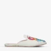 Kurt Geiger London Otter Rainbow Lobster-embroidered Leather Mules -Dune Shop R03700129 WHITECOMB M
