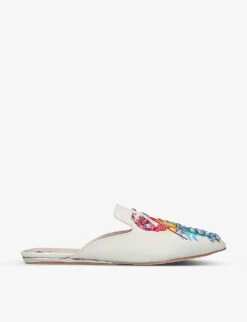 Kurt Geiger London Otter Rainbow Lobster-embroidered Leather Mules