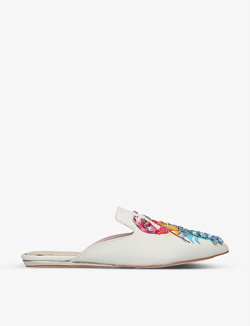 Kurt Geiger London Otter Rainbow Lobster-embroidered Leather Mules 3 Kurt Geiger London Otter Rainbow Lobster-embroidered Leather Mules