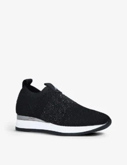 Carvela Janeiro Embellished Knit Trainers -Dune Shop R03745225 BLACK ALT02