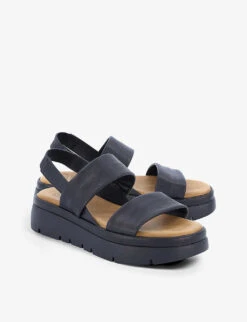 Dune Location Padded Leather Flatform Sandals -Dune Shop R03750647 BLACKLEATHER ALT02