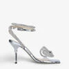 Double Bow Crystal-embellished PVC Heeled Sandals 2 Double Bow Crystal-embellished PVC Heeled Sandals -Dune Shop R03755847 SILVER M