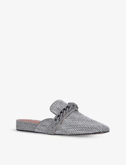 Kurt Geiger London Chelsea Stud-embellished Leather Mules -Dune Shop R03758667 SILVER ALT02