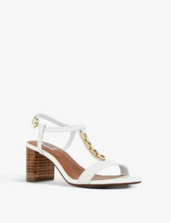 Dune Just Embellished Leather Heeled Sandals 8 Dune Just Embellished Leather Heeled Sandals -Dune Shop R03773793 WHITELEATHER ALT02