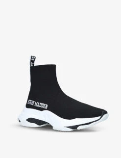 Steve Madden Master Logo-tape Knitted Trainers -Dune Shop R03806719 BLACK ALT02