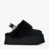 Ugg Funkette Suede And Sheepskin Platform Slippers -Dune Shop R03811354 BLACK M