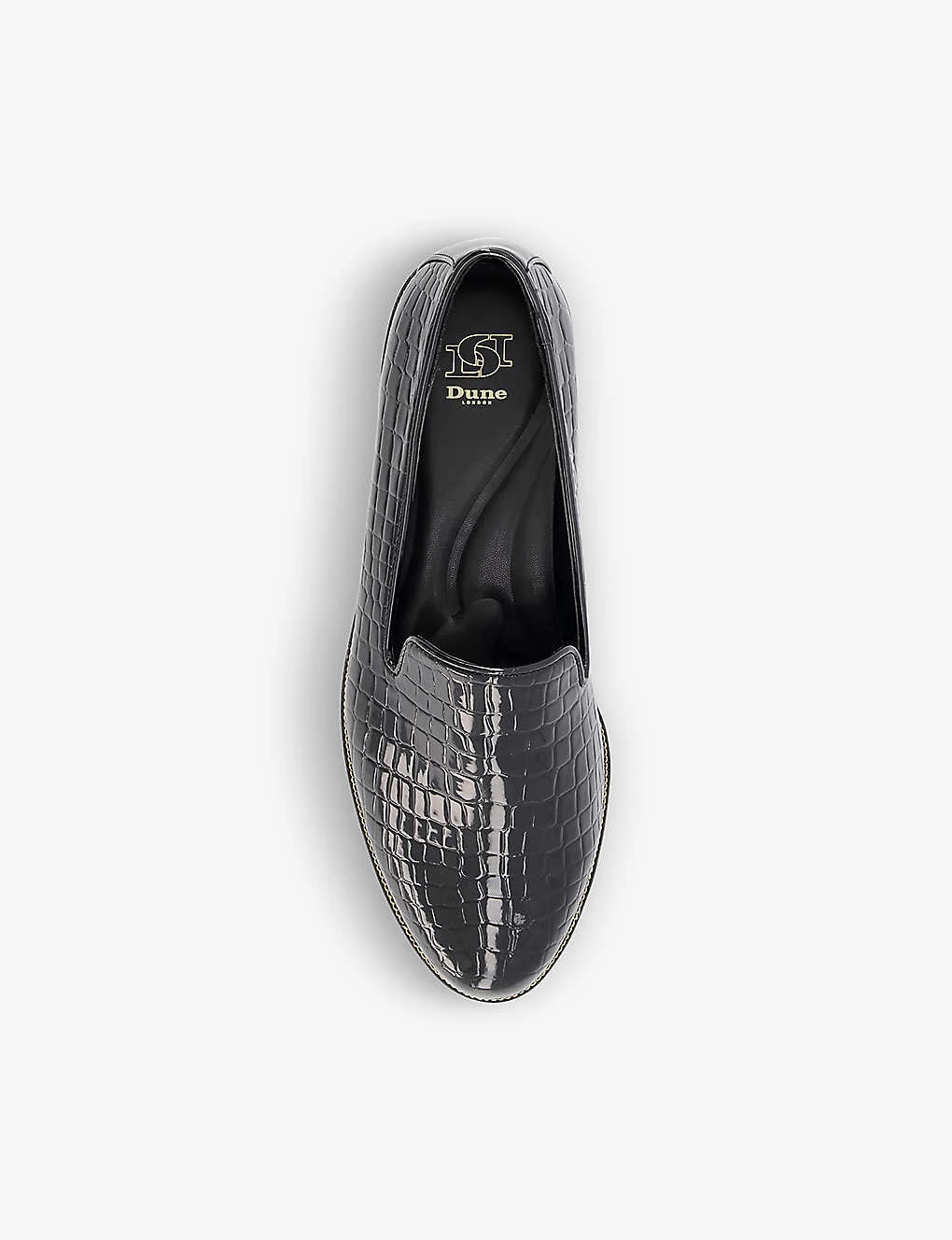 Dune Glides Flatform Croc-embossed Patent Leather Slippers 4 Dune Glides Flatform Croc-embossed Patent Leather Slippers - Image 2
