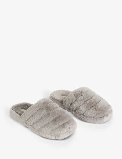 Ted Baker Lopsey Faux Fur Mule Slippers -Dune Shop R03828539 LTGREY ALT02