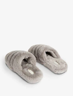 Ted Baker Lopsey Faux Fur Mule Slippers -Dune Shop R03828539 LTGREY ALT03