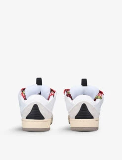 Lanvin Curb Lace-up Leather, Suede And Mesh Low-top Trainers -Dune Shop R03831037 WHITE ALT03