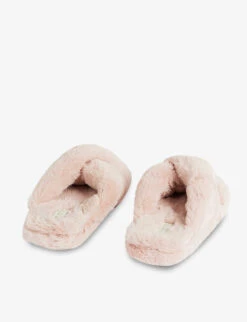 Ted Baker Lopply Cross-over Faux-fur Slippers 9 Ted Baker Lopply Cross-over Faux-fur Slippers -Dune Shop R03831844 DUSKYPINK ALT03