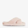 Ted Baker Lopply Cross-over Faux-fur Slippers 1 Ted Baker Lopply Cross-over Faux-fur Slippers -Dune Shop R03831844 DUSKYPINK M