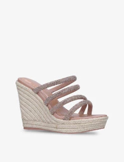 Carvela Sassy Wedge Embellished Faux Leather Wedge Sandals -Dune Shop R03835399 BLUSH ALT02