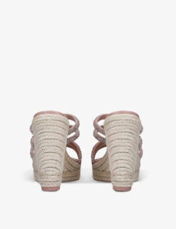 Carvela Sassy Wedge Embellished Faux Leather Wedge Sandals -Dune Shop R03835399 BLUSH ALT03