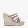 Carvela Sassy Wedge Embellished Faux Leather Wedge Sandals 1 Carvela Sassy Wedge Embellished Faux Leather Wedge Sandals -Dune Shop R03835399 BLUSH M