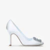 Manolo Blahnik Hangisi Bridal 105 Crystal-embellished Satin Courts -Dune Shop R03839657 CREAM M