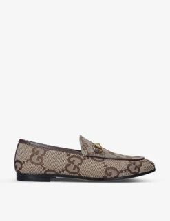 Gucci Jordaan Monogram-print Woven Loafers