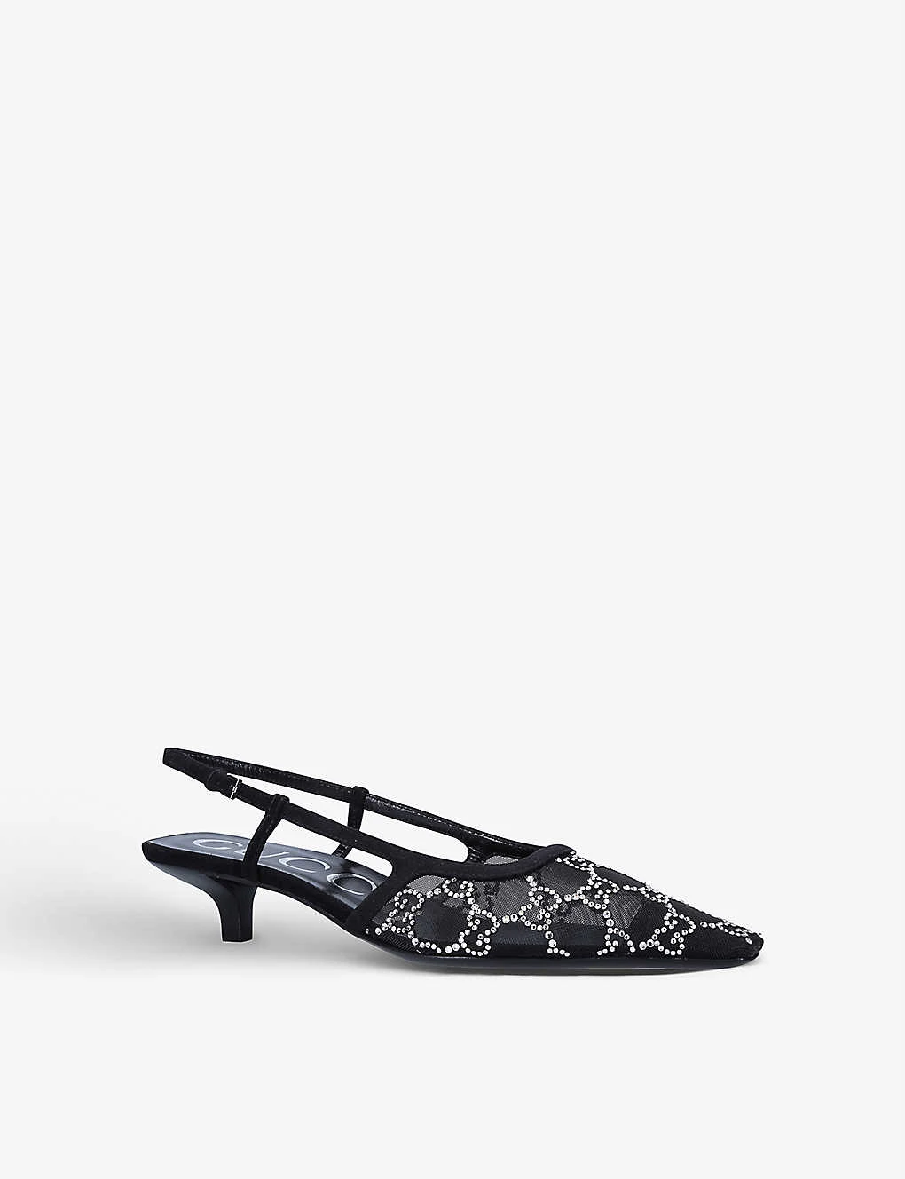 Gucci Tom Crystal-embellished Monogram Mesh Slingback Pumps 5 Gucci Tom Crystal-embellished Monogram Mesh Slingback Pumps - Image 3