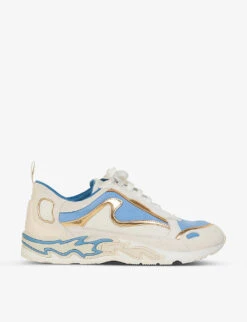 Sandro Flame Low-top Leather And Textile Trainers