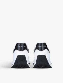 Alexander McQueen Women’s Sprint Runner Logo-embossed Leather Trainers 9 Alexander McQueen Women’s Sprint Runner Logo-embossed Leather Trainers -Dune Shop R03865752 WHITEBLK ALT03