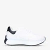 Alexander McQueen Women’s Sprint Runner Logo-embossed Leather Trainers -Dune Shop R03865752 WHITEBLK M