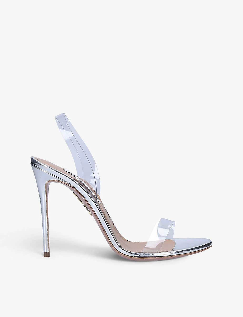 Aquazzura So Nude Metallic PVC And Leather Heeled Sandals 3 Aquazzura So Nude Metallic PVC And Leather Heeled Sandals
