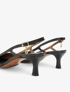Maje Fayna Pointed-toe Leather Slingback Courts 9 Maje Fayna Pointed-toe Leather Slingback Courts -Dune Shop R03878015 NOIRGRIS ALT03