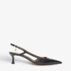 Maje Fayna Pointed-toe Leather Slingback Courts 2 Maje Fayna Pointed-toe Leather Slingback Courts -Dune Shop R03878015 NOIRGRIS M