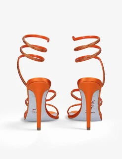 Cleo Crystal-embellished Leather Heeled Sandals 9 Cleo Crystal-embellished Leather Heeled Sandals -Dune Shop R03878798 ORANGE ALT02