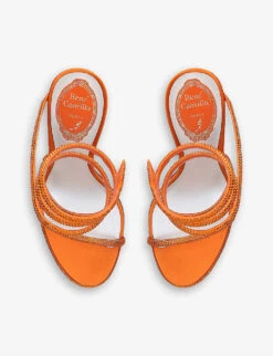 Cleo Crystal-embellished Leather Heeled Sandals 11 Cleo Crystal-embellished Leather Heeled Sandals -Dune Shop R03878798 ORANGE ALT04