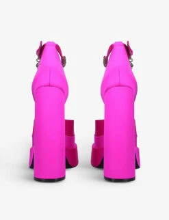 Versace Medusa Aevitas Embellished Satin Platform Sandals -Dune Shop R03881018 FUCHSIA ALT04